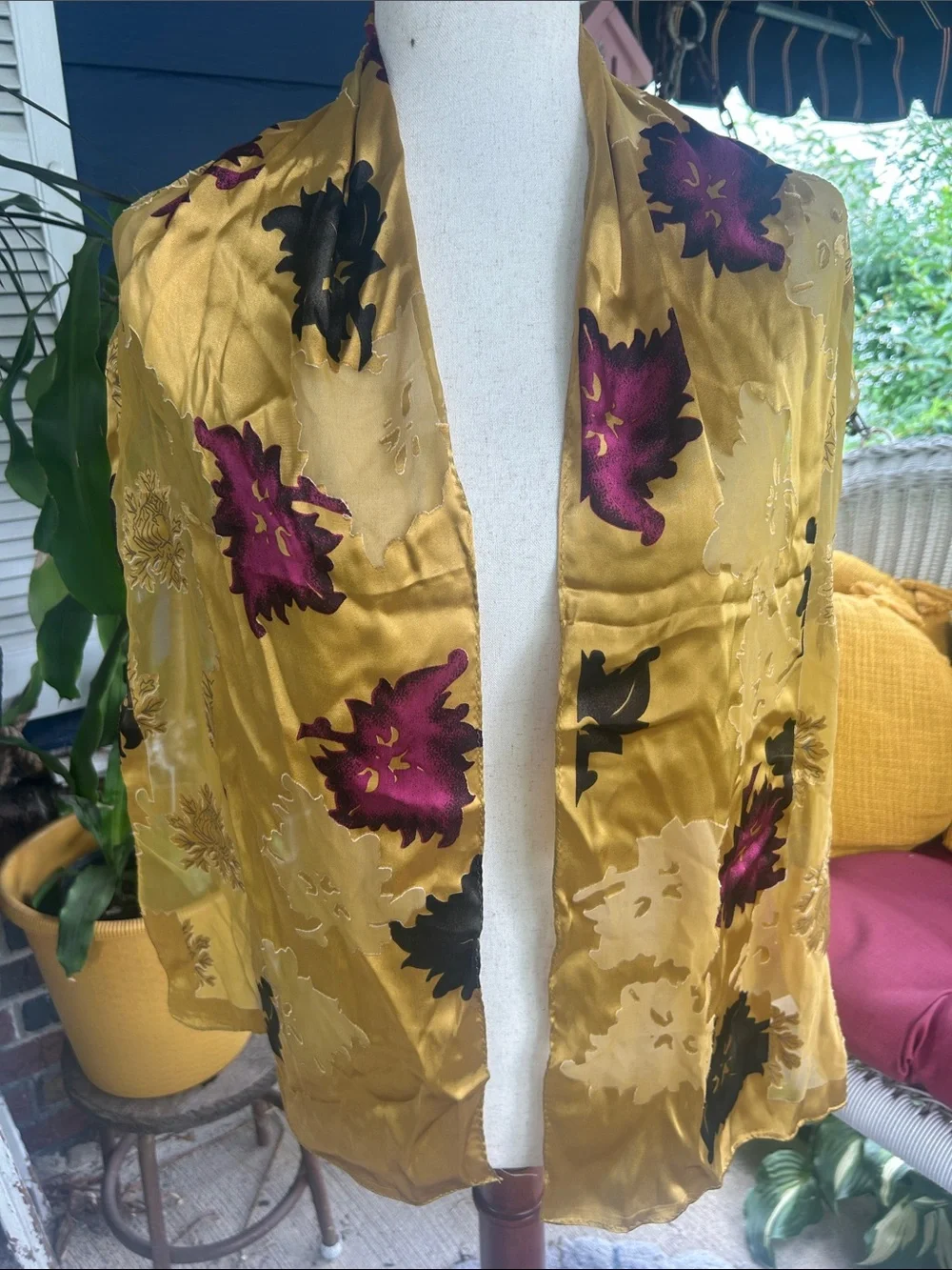 Vintage Gold Leaf Scarf
